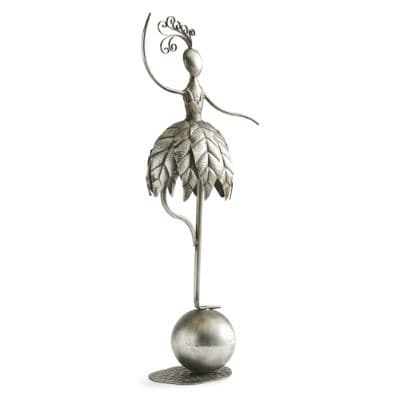 Statue Danseuse Métal Pour Jardin - Sculpture Extérieure Artistique 28 Cm Hauteur | Décoration Pelouse, Terrasse, Bibelle