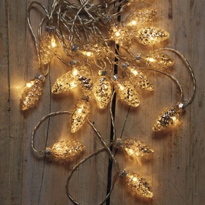 Mercury Glass Pinecone Lights Grandin Road