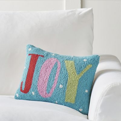 Merry And Bright Hook Pillow Joy Grandin Road