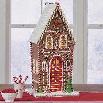 Gingerbread House with LED, Large | Grandin Road