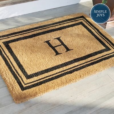 Monogrammed Coir Border Door Mat | Grandin Road