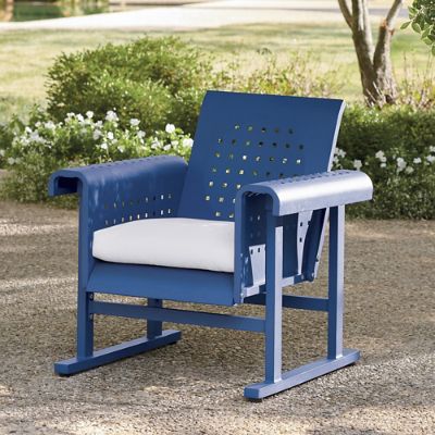 Retro Squares Metal Glider Chair, Glider Outdoor Furniture