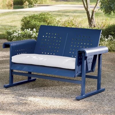 Retro Squares Metal Glider Loveseat | Grandin Road