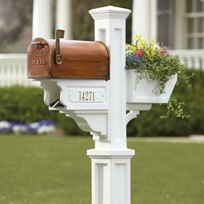 Signature Plus Mail Post, Mailbox, Flower Box, and Newspaper