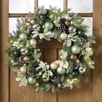 Fireside Holiday Cordless Wreath, 28