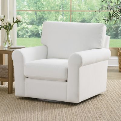 Cleo Upholstered Swivel Chair | Grandin Road