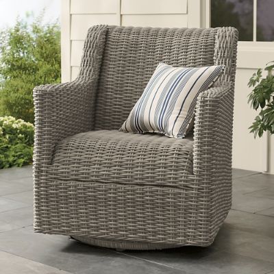 Montville Wicker Swivel Glider Outdoor Chair | Grandin Road