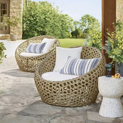 Mason Wicker Cocoon Chair Set of Two Grandin Road