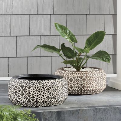 Nia Geo Bowl Planter | Grandin Road