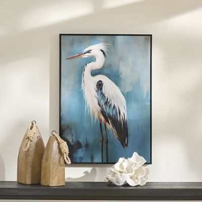 Peaceful Heron Framed Canvas Wall Art | Grandin Road