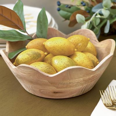 Carved Wooden Lemon, Set of Twelve | Grandin Road