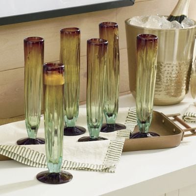 Fluted Champagne Glass, Set of Six | Grandin Road