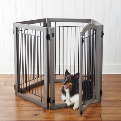 Luxury Six panel Hardwood Pet Gate to Crate Grandin Road