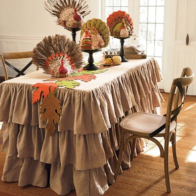 Ruffled Burlap Table Collection Grandin Road - Main Image