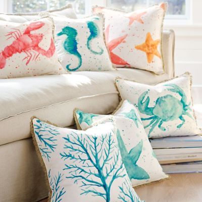 Gulf Shore Seahorse Throw Pillow Grandin Road