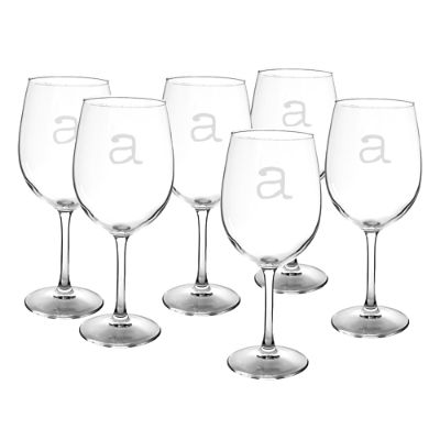 Personalized White Wine Glasses, Set of Six Grandin Road