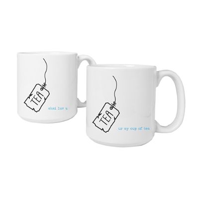 Two Initial Monogram Ceramic Coffee Cup