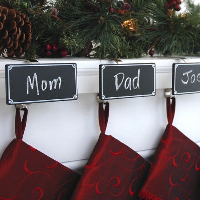 Chalkboard Stocking Holders, Set of Four Grandin Road