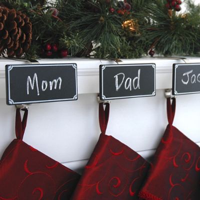 Chalkboard Stocking Holders, Set of Four | Grandin Road