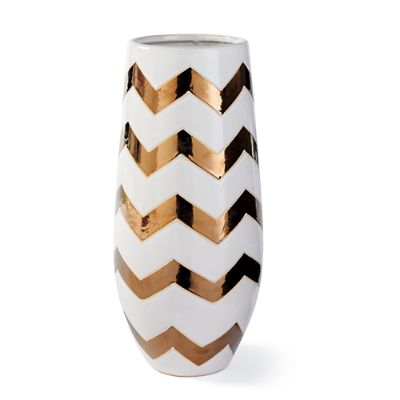 Ceramic Zigzag Vase in Bronze Grandin Road