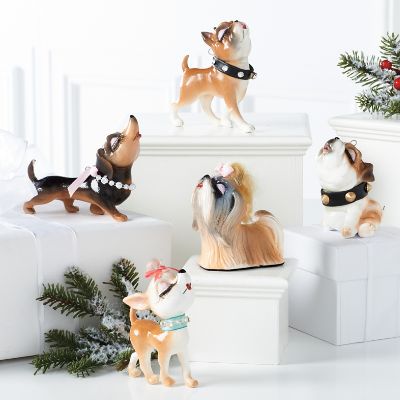 Kissing Dog Christmas Ornaments Grandin Road
