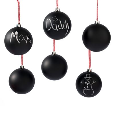 Set of Six Chalkboard Ornaments Grandin Road