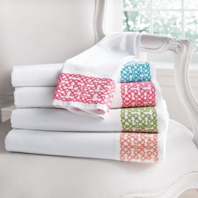 Maze Embroidered Flat Sheet Grandin Road