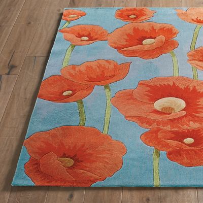 Field of Poppies Indoor Rug Grandin Road