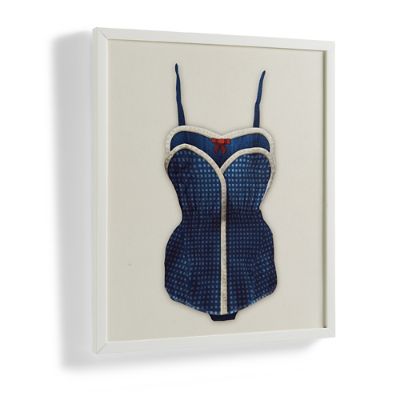 Blue Dots Vintage Bathing Suit Wall Art Grandin Road 7712