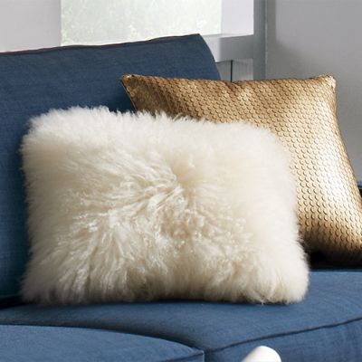Mongolian Lamb Fur Pillow Grandin Road