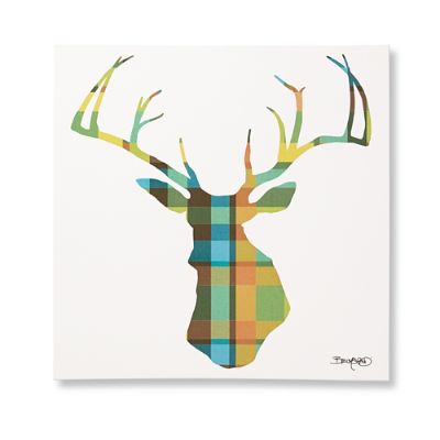 Plaid Deer Wall Art Grandin Road