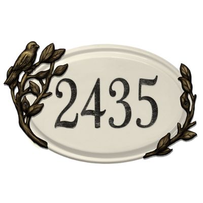 Ceramic Bird Address Plaque Grandin Road