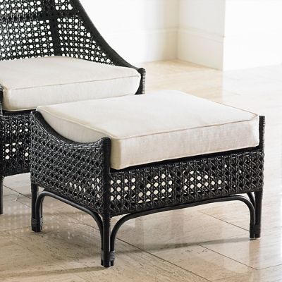 Rattan Curved Ottoman Grandin Road