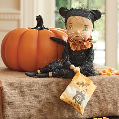 Joe Spencer Trick or Treat Adeline Cat Figure | Grandin Road