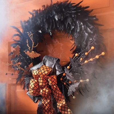 Halloween Feather Wreath Grandin Road