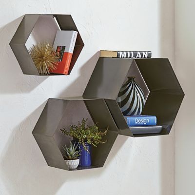Set of Three Nesting Hexagon Shelves Grandin Road