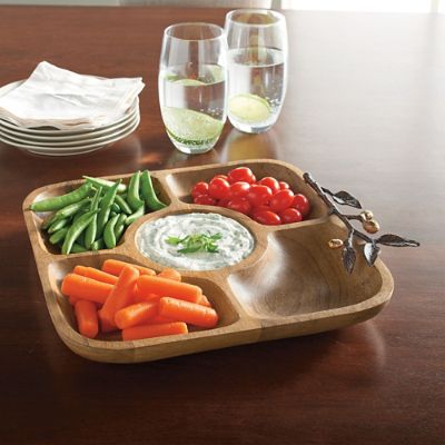 Leaf Handle Compartment Tray Grandin Road