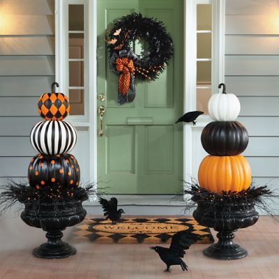 Halloween Stacked Solid Pumpkins | Grandin Road