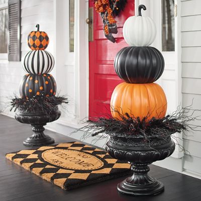 Halloween Stacked Solid Pumpkins | Grandin Road