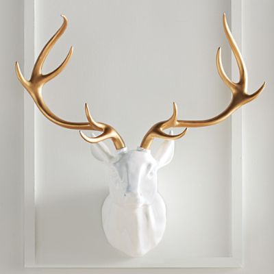 Deer Head with Gold Antlers Grandin Road