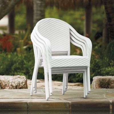 Set of Four Cafe Curved Back Stacking Chairs