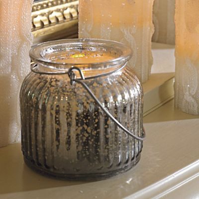 LED Mercury Glass Jar Candle Grandin Road