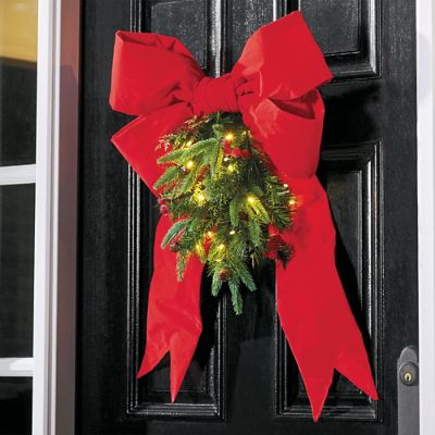 PreLit Door Bow Grandin Road