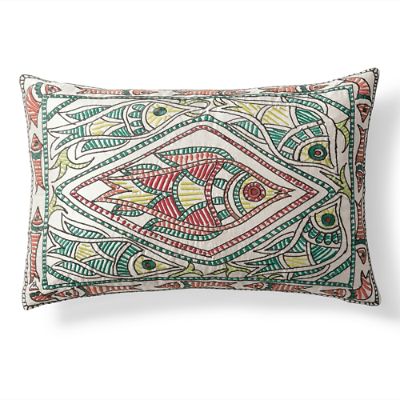 Embroidered Fish Throw Pillow Grandin Road