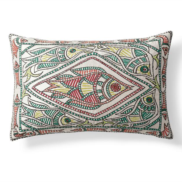 Embroidered Fish Throw Pillow | Grandin Road