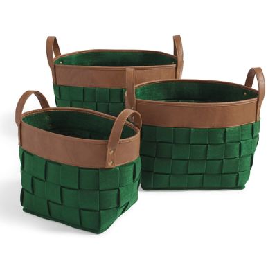 Woven Felt Baskets, Set of Three Grandin Road