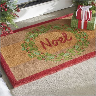 Noel Wreath Coir Doormat Grandin Road