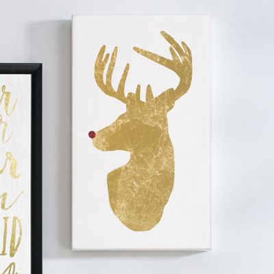 Gold Deer Head Canvas Wall Art Grandin Road