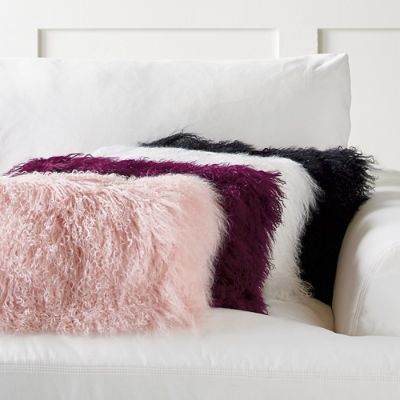 Mongolian Sheep Fur Lumbar Pillow Grandin Road