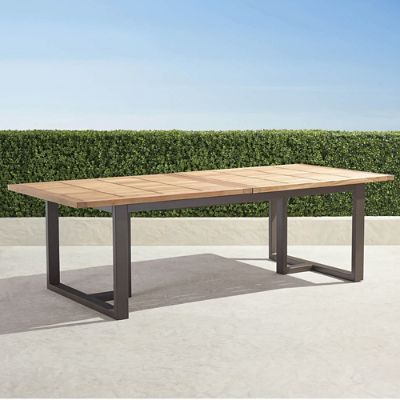 Expandable teak dining deals table